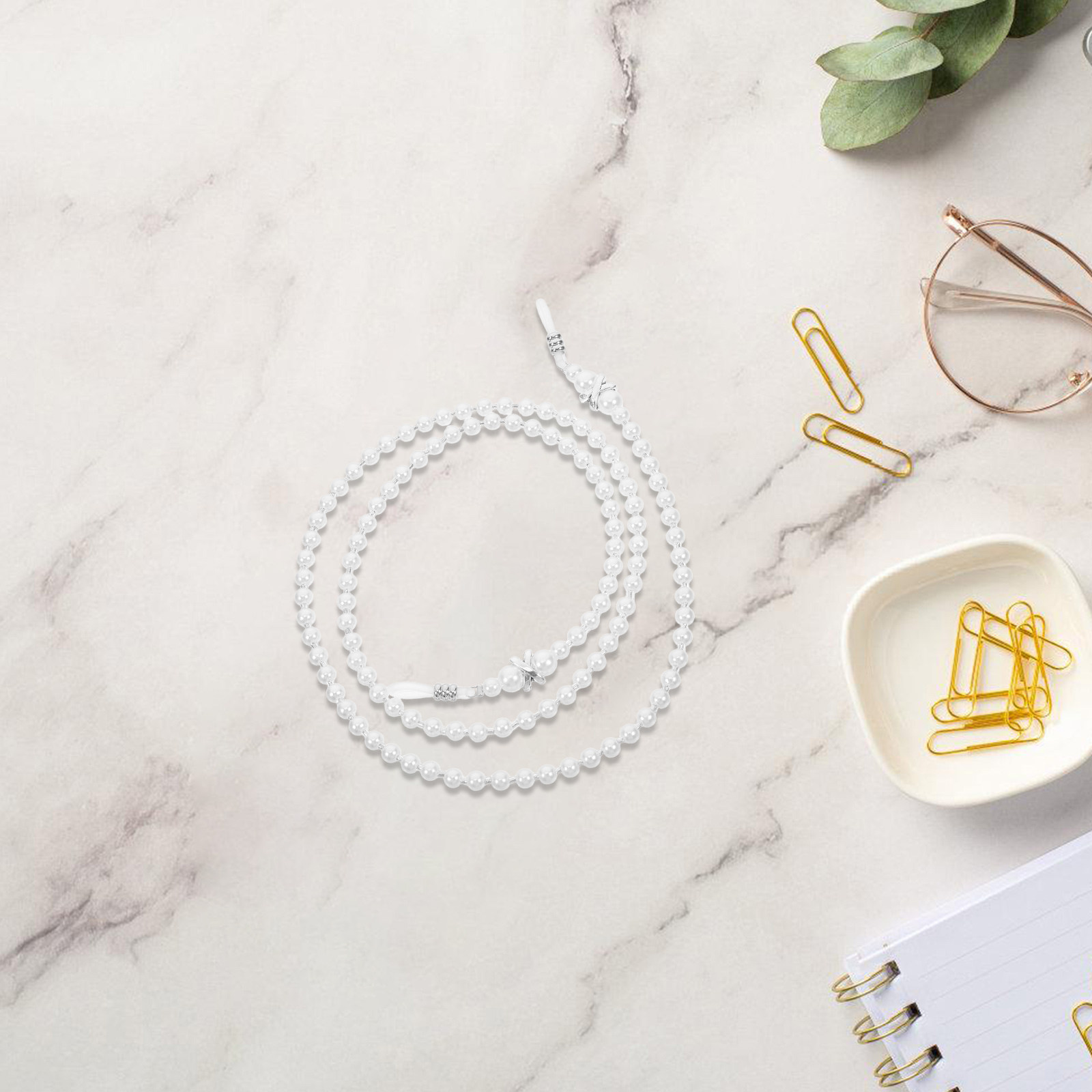 Mask Chain Holder - سلسلة نظارات من الخرز اللؤلؤي، حبل