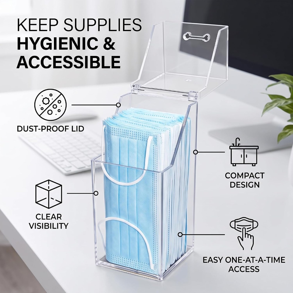موزع أقنعة الوجه بغطاء، صندوق  - مراجعة Face Mask Storage Box وسعره